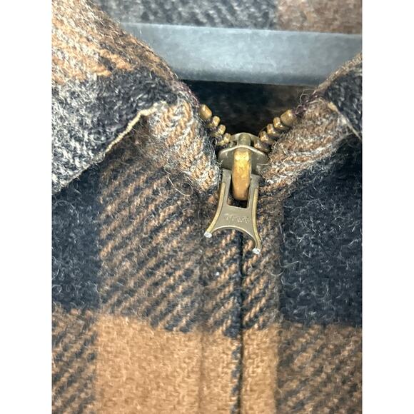 J.Crew Women’s S Tan Plaid Wool Blend Vintage Zip-Up Jacket Unlined Long Sleeve - Picture 5 of 7